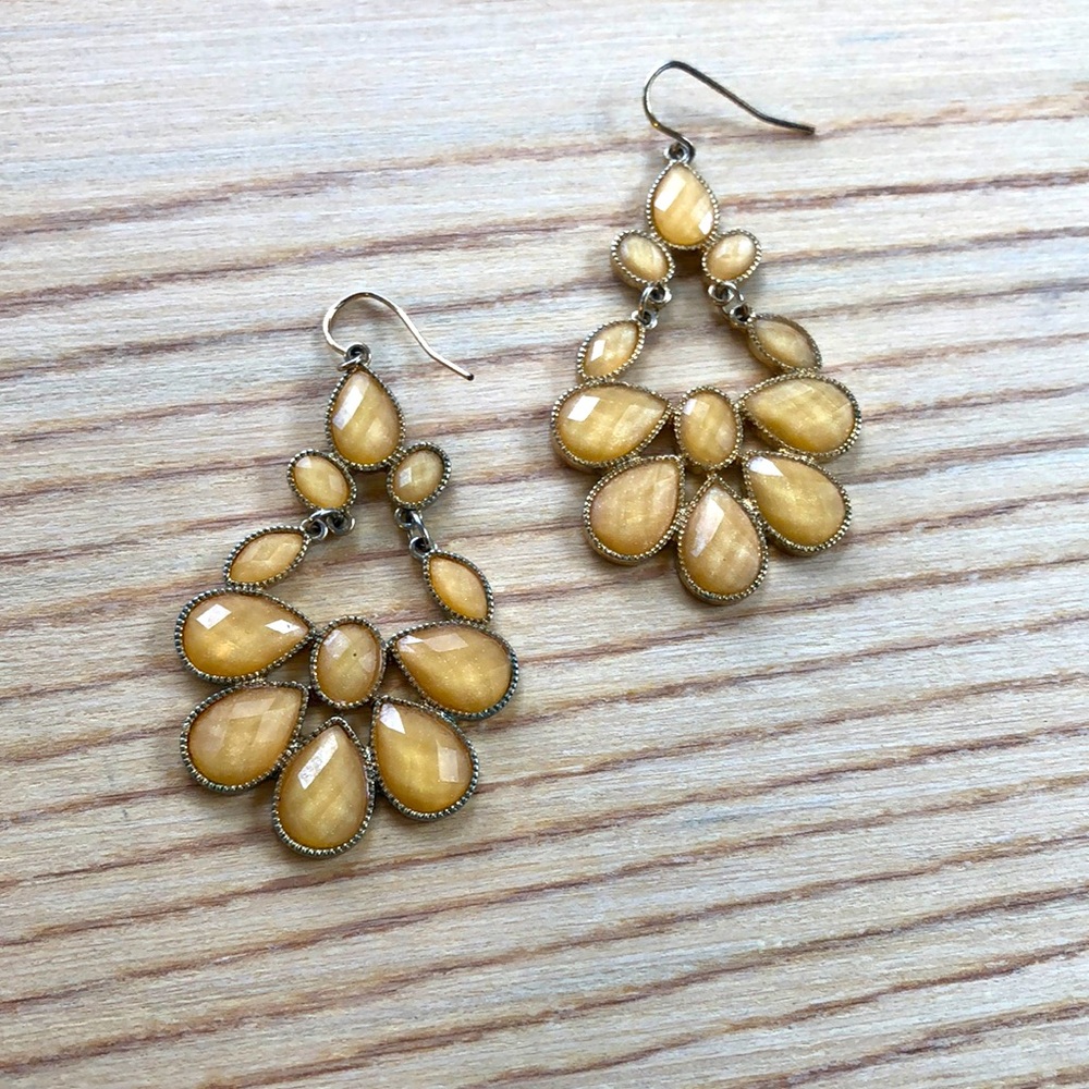 Champagne and gold chandelier earrings